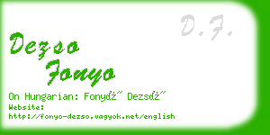 dezso fonyo business card