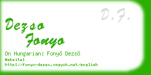 dezso fonyo business card